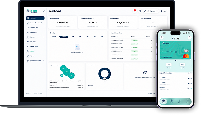 HyperSpend dashboard on laptop and mobile